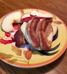 Apple, almond butter, bacon 3